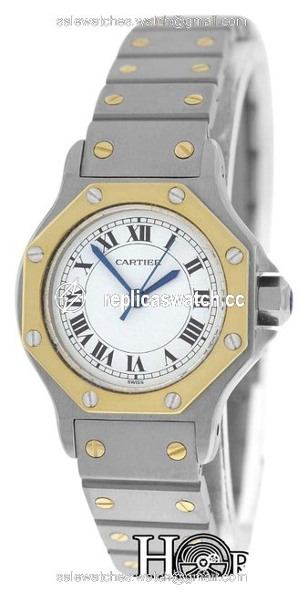 Cartier 18kt/Stainless Steel Ladies Santos Octagon 18k Gold Watch Cartier 18kt/Stainless Steel Ladies Santos Octagon 18k Gold Watch