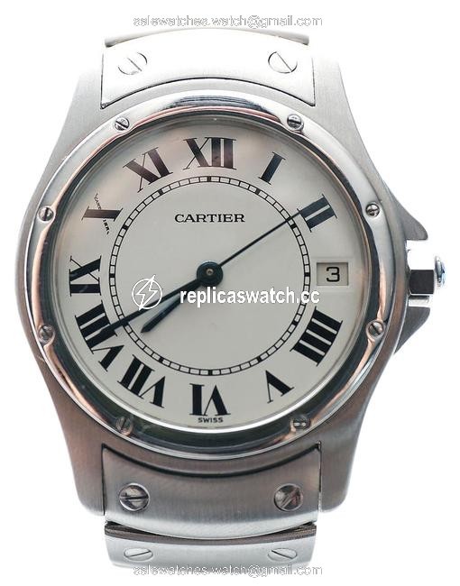 Cartier Silver Santos Ronde 1920 Watch Cartier Silver Santos Ronde 1920 Watch