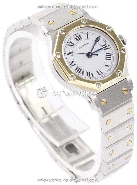 Cartier White Santos Octagon Watch Cartier White Santos Octagon Watch
