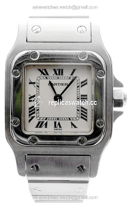 Cartier Silver Santos Galbee Watch Cartier Silver Santos Galbee Watch