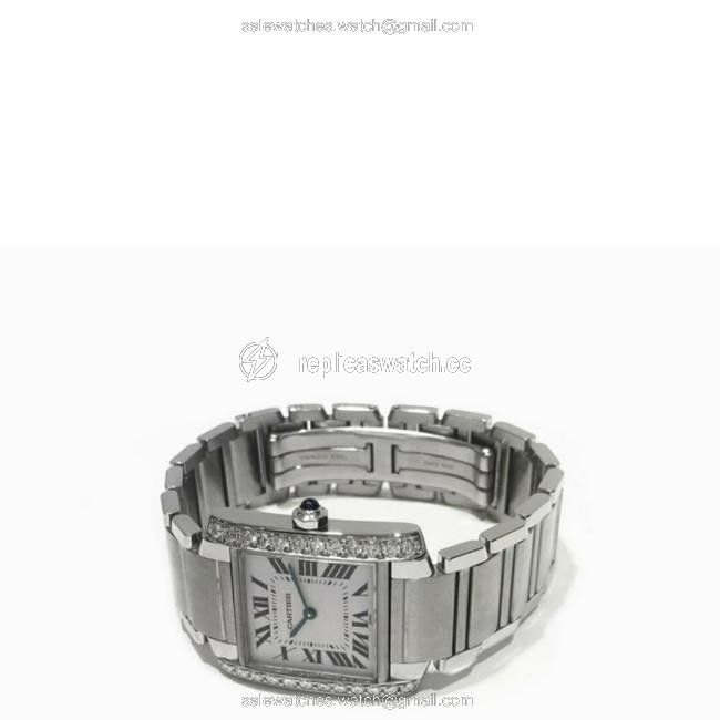 Cartier Silver/Diamonds Medium Size Tank Francaise 2301 Watch Cartier Silver/Diamonds Medium Size Tank Francaise 2301 Watch