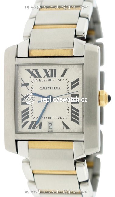 Cartier Gold & Steel Tank Francaise Large 2-tone Gold/Steel 28mm W51005q4 B&p Watch Cartier Gold & Steel Tank Francaise Large 2-tone Gold/Steel 28mm W51005q4 B&p Watch
