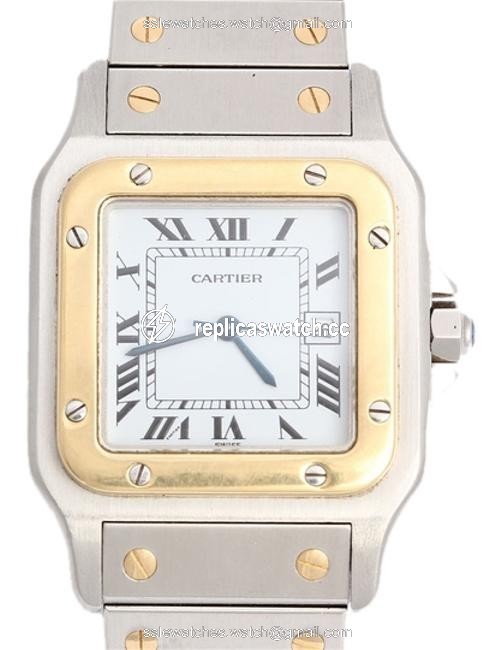 Cartier Mid-size Two Tone Santos Watch Cartier Mid-size Two Tone Santos Watch