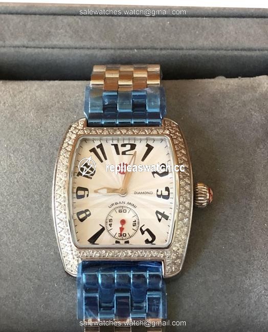 Michele Silver Mini Urban Diamond Watch Michele Silver Mini Urban Diamond Watch