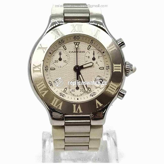 Cartier Silver 2424 Chronoscaph 35mm 860600 Watch Cartier Silver 2424 Chronoscaph 35mm 860600 Watch