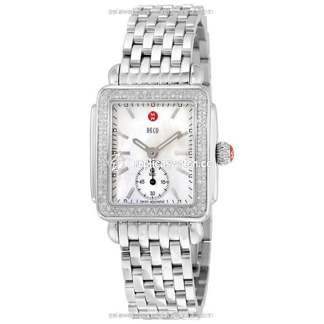 Michele Stainless Steel Deco 16 Mid Diamond Mop Dial Mww06v000001 Ladies Watch Michele Stainless Steel Deco 16 Mid Diamond Mop Dial Mww06v000001 Ladies Watch
