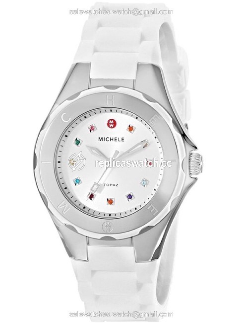 Michele Silver Jelly Mww12p000001 Bean Topaz Watch Michele Silver Jelly Mww12p000001 Bean Topaz Watch