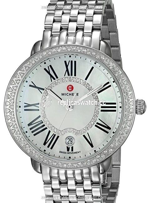 Michele Silver Womens Serein Swiss-quartz with Stainless-steel Strap Watch Michele Silver Womens Serein Swiss-quartz with Stainless-steel Strap Watch