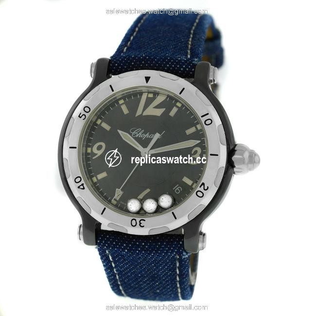 Chopard Black Silver Happy Sport 28/8507 Unisex Limited Edition Ceramic Diamond Watch Chopard Black Silver Happy Sport 28/8507 Unisex Limited Edition Ceramic Diamond Watch