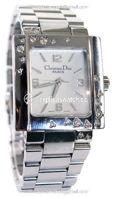 Dior Silver Riva Diamond Watch Dior Silver Riva Diamond Watch