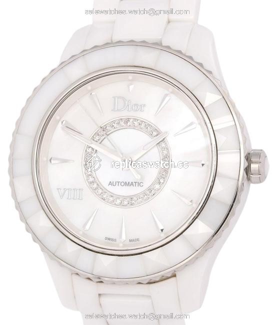 Dior Viii White With Diamonds Watch Dior Viii White With Diamonds Watch