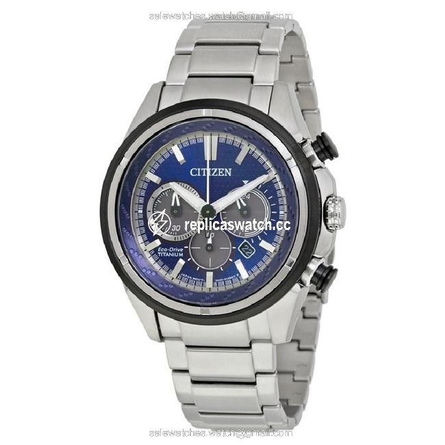 Citizen Steel Eco-drive Mens Chronograph Blue Dial Titanium Watch Citizen Steel Eco-drive Mens Chronograph Blue Dial Titanium Watch