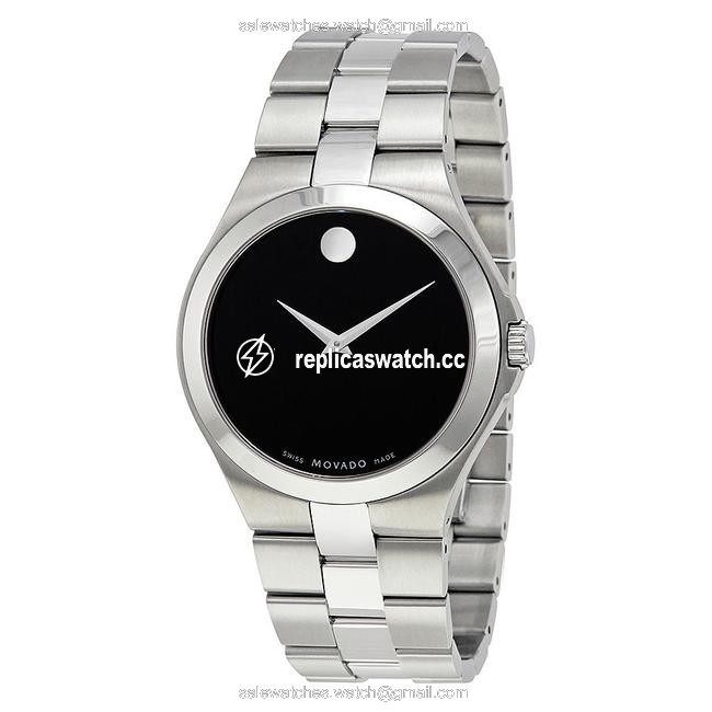 Movado Black Classic Dial Stainless Steel Bracelet Mens Watch Movado Black Classic Dial Stainless Steel Bracelet Mens Watch