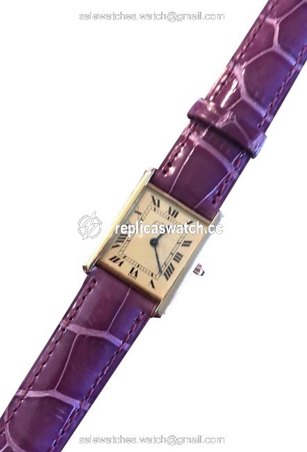 Cartier Gold Brown Tank Large Unisex 18k Argent Watch Cartier Gold Brown Tank Large Unisex 18k Argent Watch