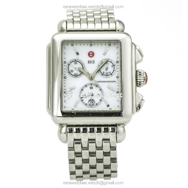 Michele Silver Deco Stainless Steel Womens Quartz with Mother Of Pearl Watch Michele Silver Deco Stainless Steel Womens Quartz with Mother Of Pearl Watch