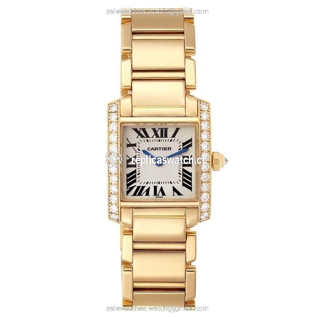 Cartier White Diamonds 18k Yellow Gold Tank Francaise We1001r8 Womens Wristwatch 20 X 25 Mm Watch Cartier White Diamonds 18k Yellow Gold Tank Francaise We1001r8 Womens Wristwatch 20 X 25 Mm Watch