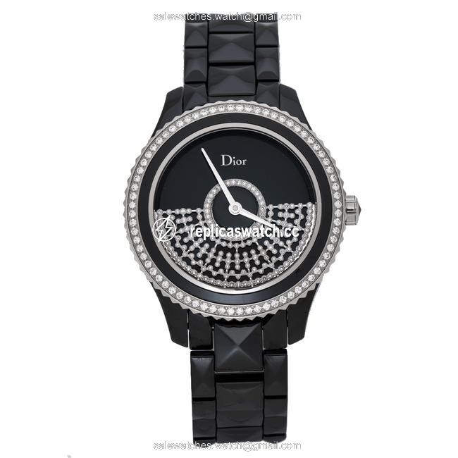 Dior Black Ceramic Diamond Viii Placed Vendome Grand Bal Cd124be3 Womens Wristwatch 38 Mm Watch Dior Black Ceramic Diamond Viii Placed Vendome Grand Bal Cd124be3 Womens Wristwatch 38 Mm Watch