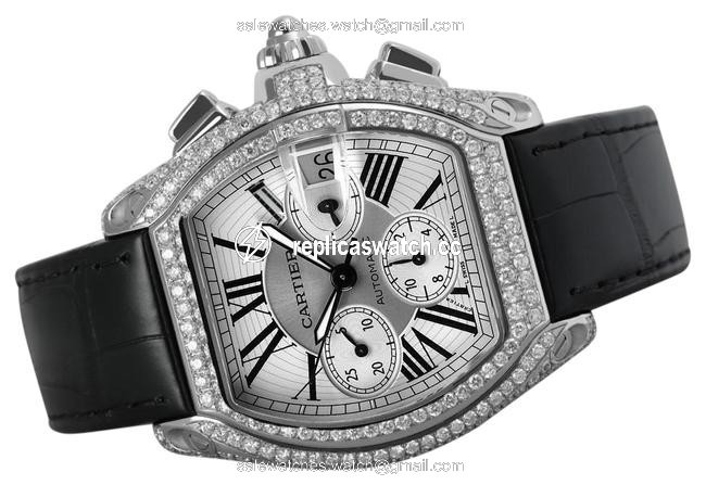Cartier Steel XL Diamond Roadster W62020x6 White Dial Watch Cartier Steel XL Diamond Roadster W62020x6 White Dial Watch