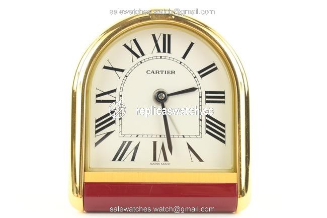 Cartier Gold 73mm Red 6602 Tortue Alarm Clock Desk 148ct25 Watch Cartier Gold 73mm Red 6602 Tortue Alarm Clock Desk 148ct25 Watch