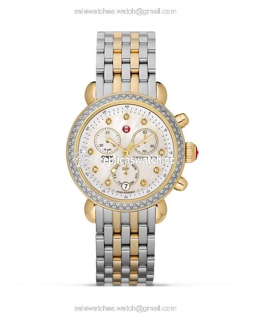Michele Gold/Silver Csx-36 Diamond Mother-of-pearl Dial Watch Michele Gold/Silver Csx-36 Diamond Mother-of-pearl Dial Watch