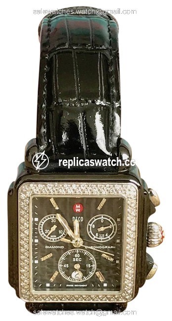 Michele Black Deco Diamond Watch Michele Black Deco Diamond Watch