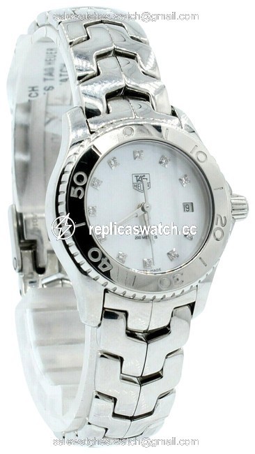 TAG Heuer Silver Link Ref: Wj1319-0 Quartz Diamond Mop Stainless Steel Ladies Watch TAG Heuer Silver Link Ref: Wj1319-0 Quartz Diamond Mop Stainless Steel Ladies Watch