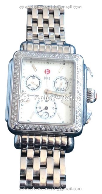 Michele Silver Deco Diamond Watch Michele Silver Deco Diamond Watch