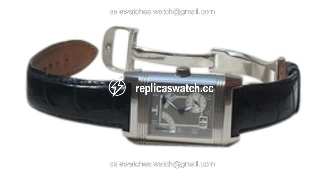Jaeger-LeCoultre White Gold and Black Leather Reverso Septantieme Ltd To 500 Pieces - Platinum Model 28800 V/H Watch Jaeger-LeCoultre White Gold and Black Leather Reverso Septantieme Ltd To 500 Pieces - Platinum Model 28800 V/H Watch