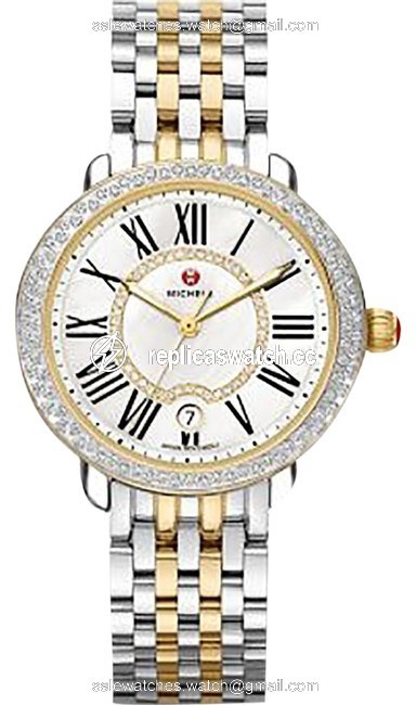 Michele Gold/Silver Gold/Silver Serein 16 Mid Two-tone Diamond Mww21b000032 Watch Michele Gold/Silver Gold/Silver Serein 16 Mid Two-tone Diamond Mww21b000032 Watch