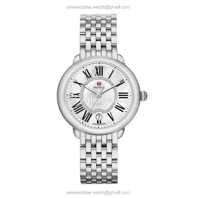 Michele Silver Serein Mid Mother Of Pearl Diamond Mww21b000009 Watch Michele Silver Serein Mid Mother Of Pearl Diamond Mww21b000009 Watch
