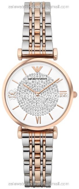 Emporio Armani Rose Gold/Silver Two Tone Stainless Steel Womens Ar1926 Watch Emporio Armani Rose Gold/Silver Two Tone Stainless Steel Womens Ar1926 Watch