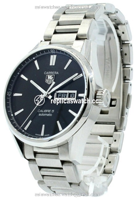 TAG Heuer Black Carrera War201a-1 Calibre 5 Dial Day Date 41mm Wa Watch TAG Heuer Black Carrera War201a-1 Calibre 5 Dial Day Date 41mm Wa Watch