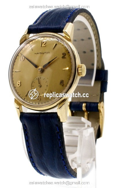 Hamilton Champagne Vintage 14k Yellow Gold Manual Wind Round Mens Watch Hamilton Champagne Vintage 14k Yellow Gold Manual Wind Round Mens Watch