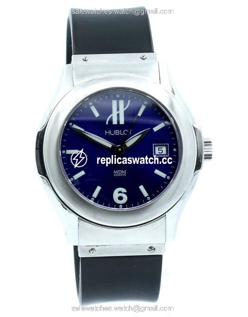 Hublot Blue Mdm Geneve 42mm Stainless Black Rubber 191 Watch Hublot Blue Mdm Geneve 42mm Stainless Black Rubber 191 Watch