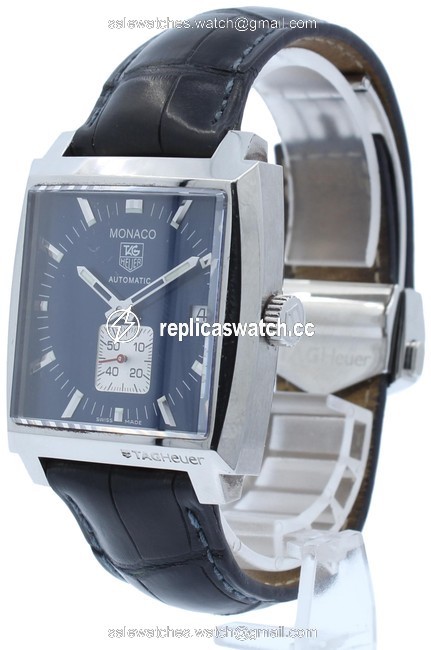 TAG Heuer Blue Monaco Stainless Steel Calibre 6 Dial Watch TAG Heuer Blue Monaco Stainless Steel Calibre 6 Dial Watch