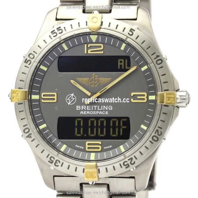 Breitling Aerospace Quartz Titanium Yellow Gold (18k) Mens Sports F56062 Watch Breitling Aerospace Quartz Titanium Yellow Gold (18k) Mens Sports F56062 Watch