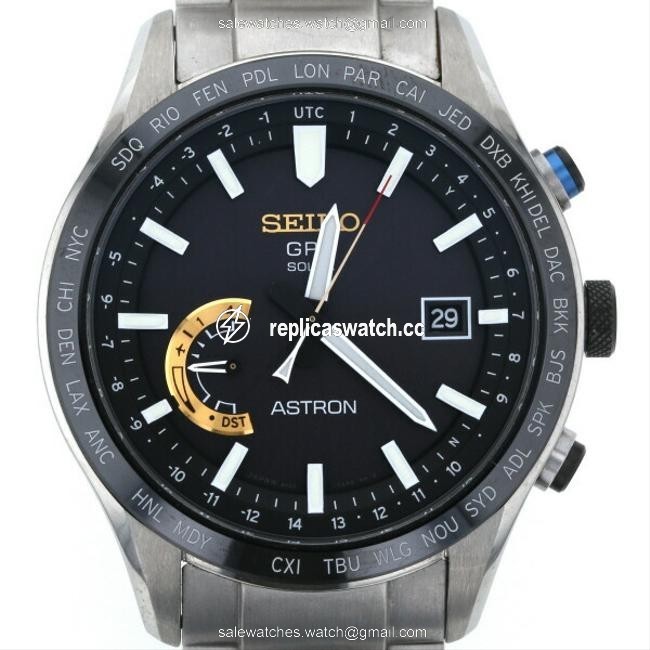 Seiko Black Solar Astron 8x22-0aj0-2 Dial Mens Watch Seiko Black Solar Astron 8x22-0aj0-2 Dial Mens Watch