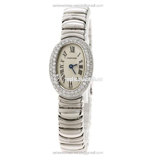 Cartier Wb5095l2 Mini Venueir K18 White Gold Diamond Ladies Watch Cartier Wb5095l2 Mini Venueir K18 White Gold Diamond Ladies Watch