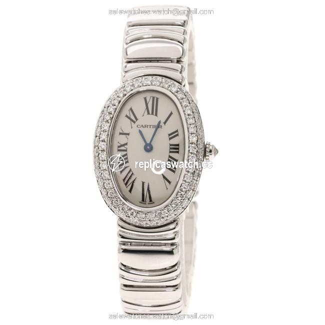 Cartier Beniwar Sm Bezel Double Diamond K18 White Gold K18wg Ladies Watch Cartier Beniwar Sm Bezel Double Diamond K18 White Gold K18wg Ladies Watch