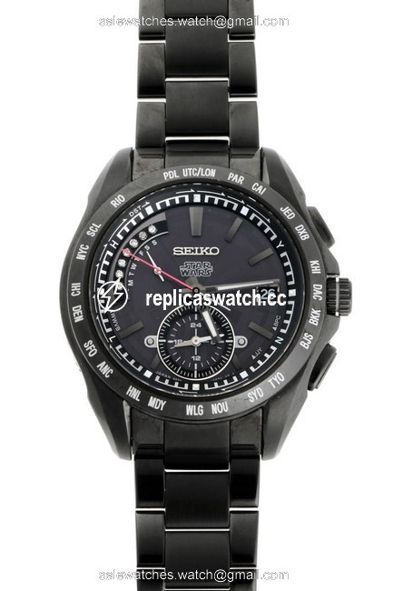 Seiko Solar Brights Star Wars Darth Vader Limited To 1500 Saga125 8b54-0ap0 Black Dial Stainless Steel Pvd Watch Seiko Solar Brights Star Wars Darth Vader Limited To 1500 Saga125 8b54-0ap0 Black Dial Stainless Steel Pvd Watch