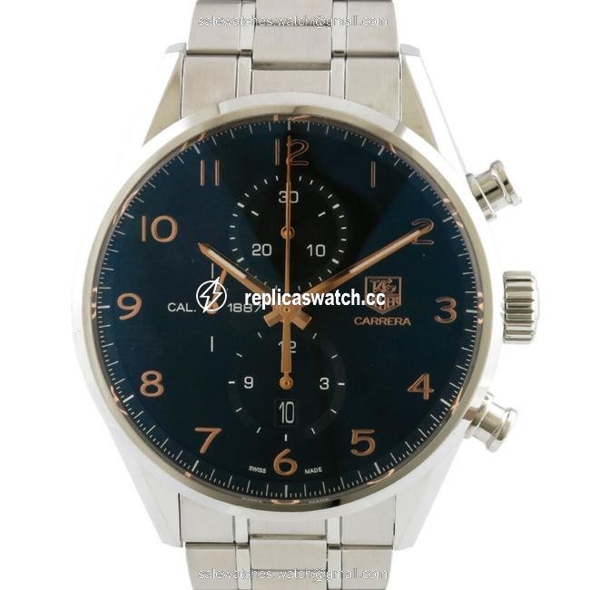 TAG Heuer Carrera Chronograph Caliber 1887 Car2014 Silver Black Mens Stainless Steel Watch TAG Heuer Carrera Chronograph Caliber 1887 Car2014 Silver Black Mens Stainless Steel Watch
