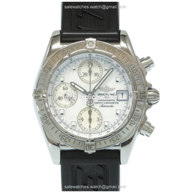 Breitling Chrono Cockpit A13357 White Shell Rubber Belt Watch Breitling Chrono Cockpit A13357 White Shell Rubber Belt Watch