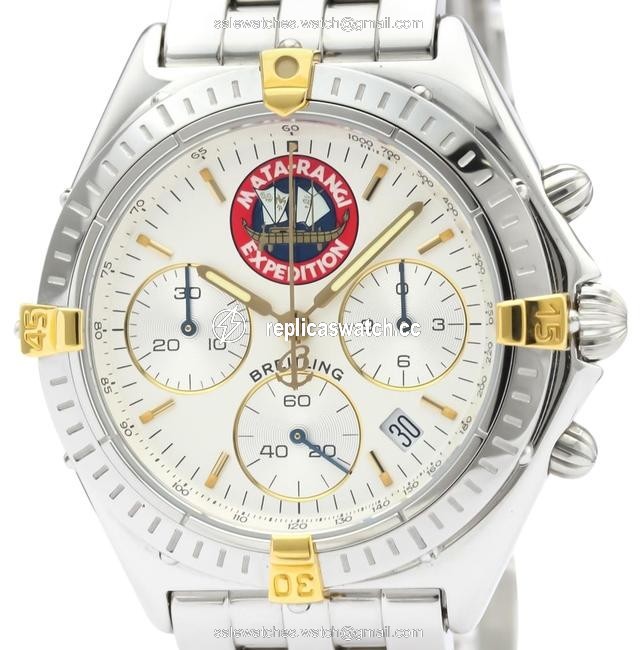 Breitling Chrono Sextant Quartz Stainless Steel Yellow Gold (18k) Mens Sports B55047 Watch Breitling Chrono Sextant Quartz Stainless Steel Yellow Gold (18k) Mens Sports B55047 Watch