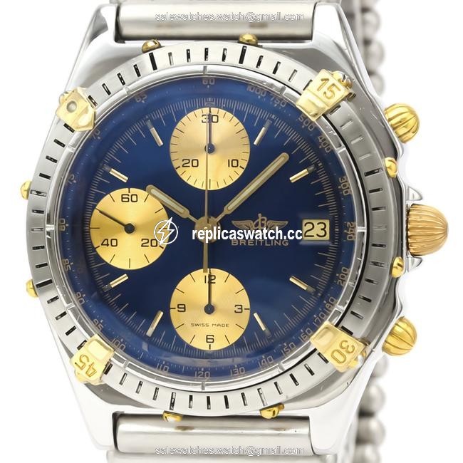 Breitling Chronomat Stainless Steel Yellow Gold (18k) Mens Sports B13047 Watch Breitling Chronomat Stainless Steel Yellow Gold (18k) Mens Sports B13047 Watch