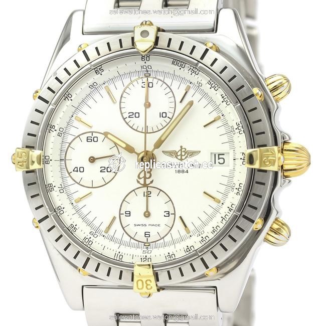 Breitling Chronomat Stainless Steel Yellow Gold (18k) Mens Sports B13048 Watch Breitling Chronomat Stainless Steel Yellow Gold (18k) Mens Sports B13048 Watch