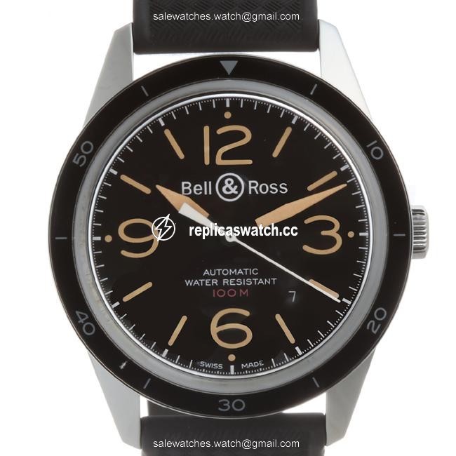 Bell & Ross Vintage Sports Heritage Mens Br123-93 Stainless Steel Black Dial Watch Bell & Ross Vintage Sports Heritage Mens Br123-93 Stainless Steel Black Dial Watch