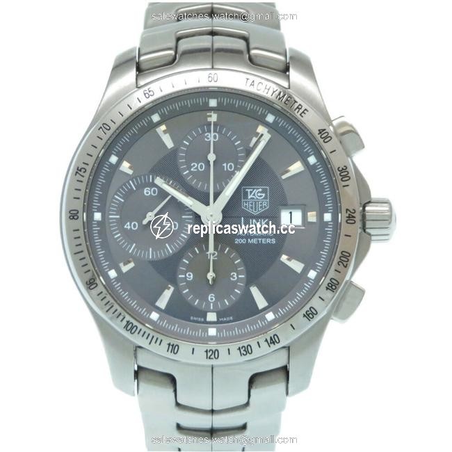 TAG Heuer Link Chronograph Back Scale Cjf2115 Self-winding Stainless Steel Gray Dial Watch TAG Heuer Link Chronograph Back Scale Cjf2115 Self-winding Stainless Steel Gray Dial Watch