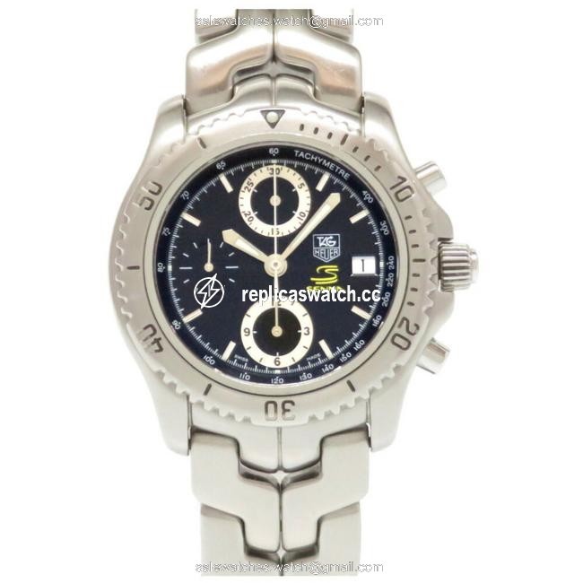 TAG Heuer Link Ayrton Senna Model Chronograph Ct5114 Self-winding Stainless Steel Black Dial Mens Watch TAG Heuer Link Ayrton Senna Model Chronograph Ct5114 Self-winding Stainless Steel Black Dial Mens Watch
