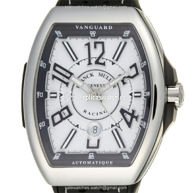 Franck Muller Vanguard Racing Mens V45scdt Rcg Stainless Steel White Arabian Dial Watch Franck Muller Vanguard Racing Mens V45scdt Rcg Stainless Steel White Arabian Dial Watch