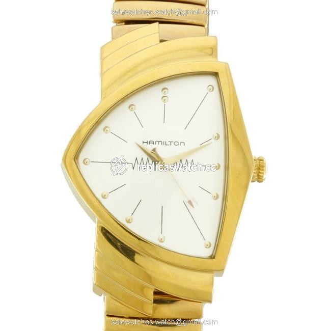 Hamilton Flex Breath 60th Anniversary Model Bellows Belt Ventura H243010 Gold Mens Stainless Steel Watch Hamilton Flex Breath 60th Anniversary Model Bellows Belt Ventura H243010 Gold Mens Stainless Steel Watch